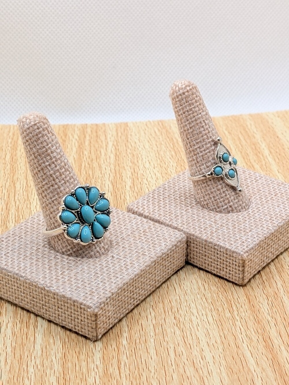 Floral Turquoise Ring Set - Picture 3 of 5